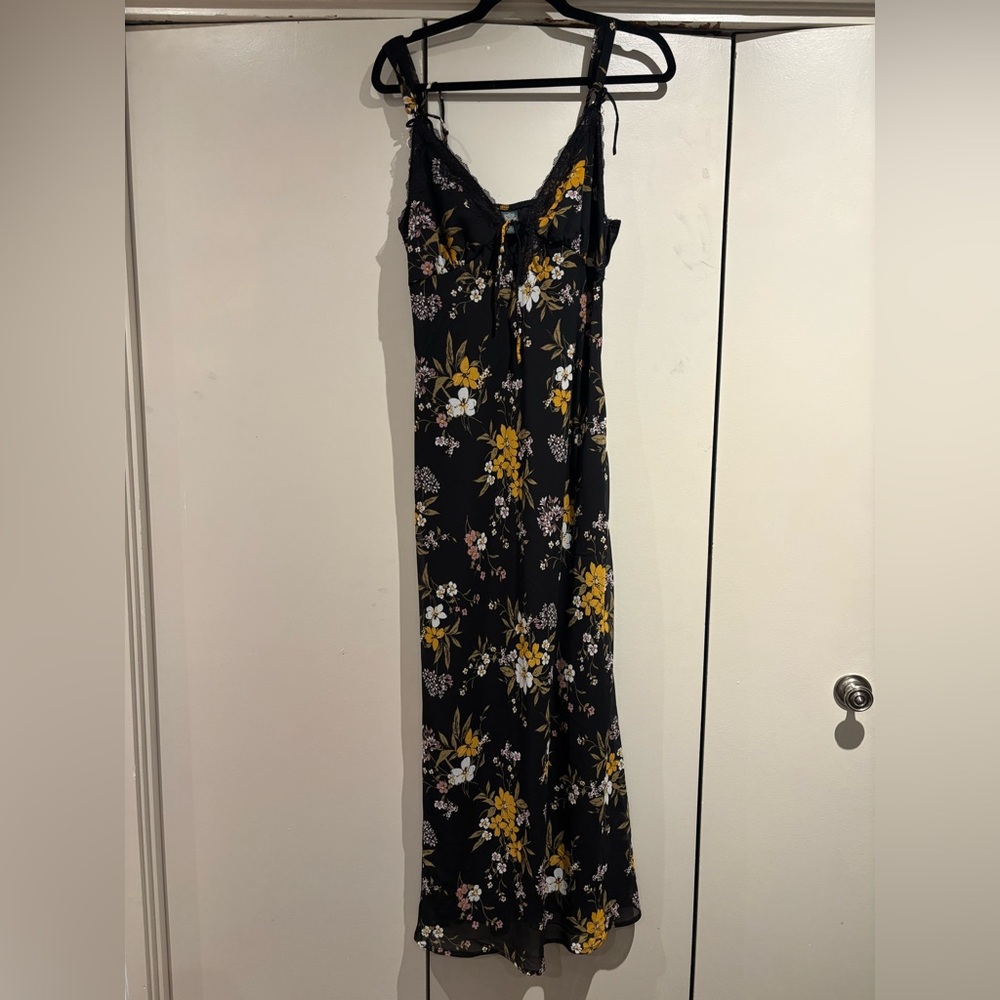 Wild Fable Black and Yellow Floral Maxi Dress